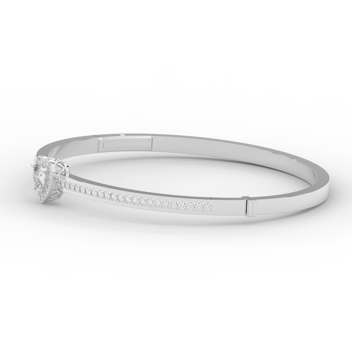 1.65CT.TW HEART AND ROUND LAB DIAMOND  BANGLE - Nazarelle