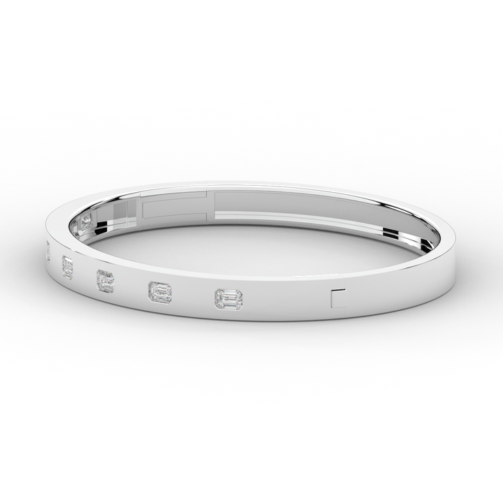 1.25CT.TW ROUND LAB DIAMOND BEZEL SET BANGLE - Nazarelle