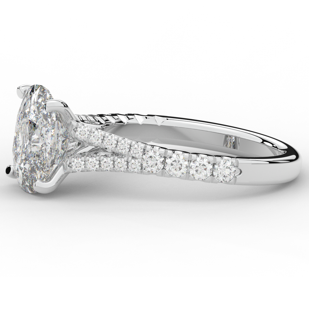 3.45CT.TW CUSHION LAB DIAMOND ENGAGEMENT RING - Nazarelle