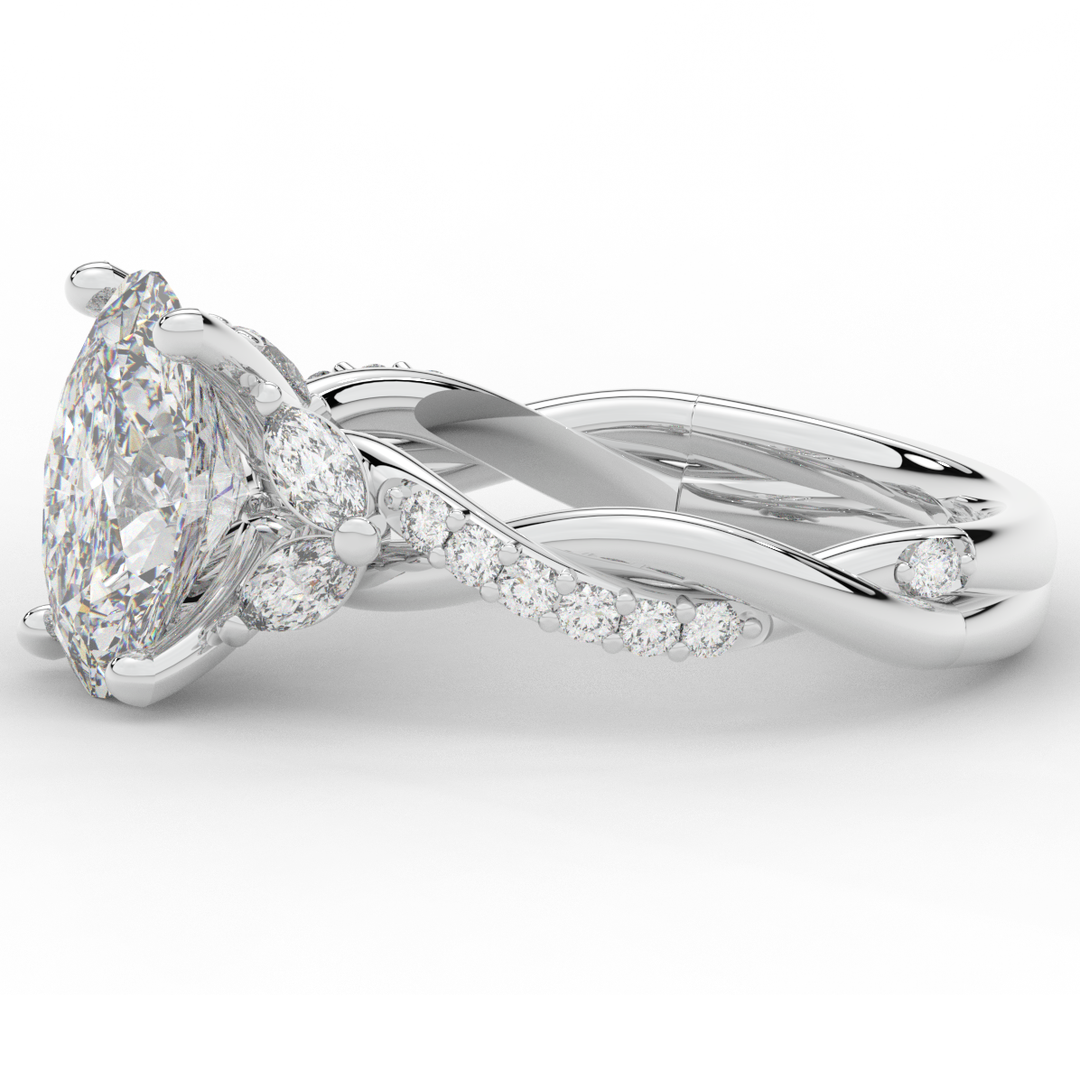 2.40CT.TW OVAL LAB DIAMOND TWIST ENGAGEMENT RING - Nazarelle