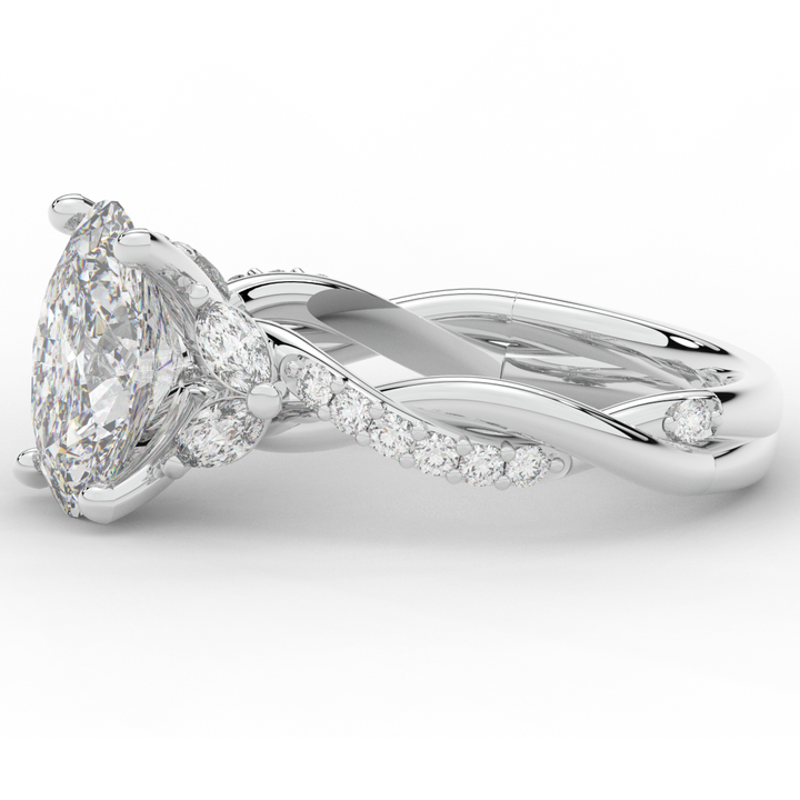 2.40CT.TW OVAL LAB DIAMOND TWIST ENGAGEMENT RING - Nazarelle