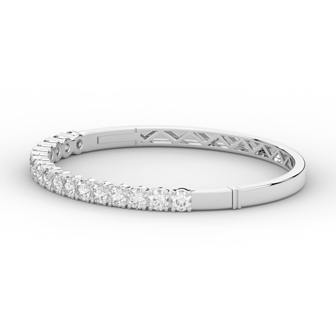 5.00CT.TW ROUND LAB DIAMOND BANGLE - Nazarelle