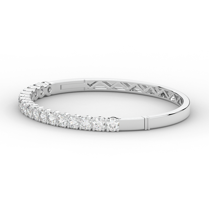 5.00CT.TW ROUND LAB DIAMOND BANGLE - Nazarelle