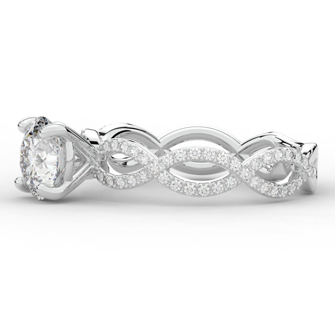 1.30CT.TW ROUND LAB DIAMOND ENGAGEMENT RING - Nazarelle