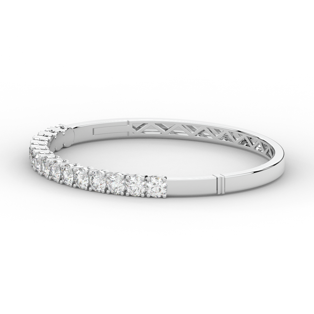 4.70CT.TW ROUND LAB DIAMOND BANGLE - Nazarelle