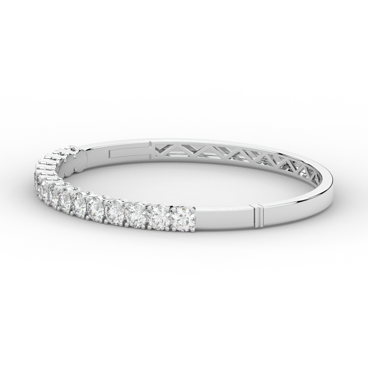 4.70CT.TW ROUND LAB DIAMOND BANGLE - Nazarelle
