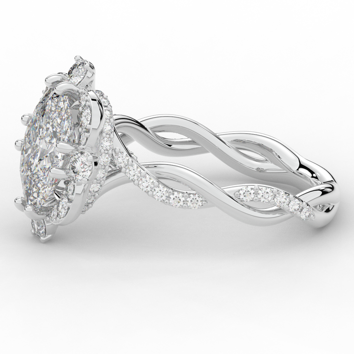 2.70CT.TW OVAL LAB DIAMOND HALO ENGAGEMENT RING - Nazarelle
