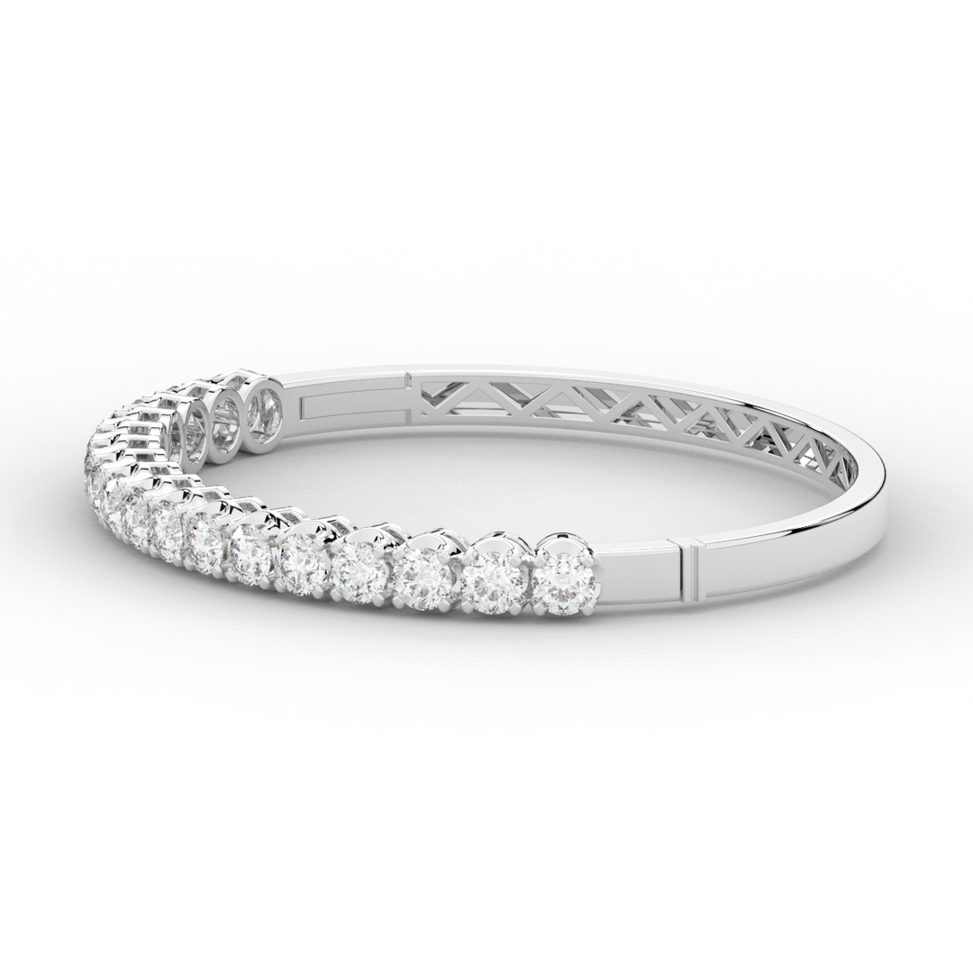 5.00CT.TW ROUND LAB DIAMOND BANGLE - Nazarelle