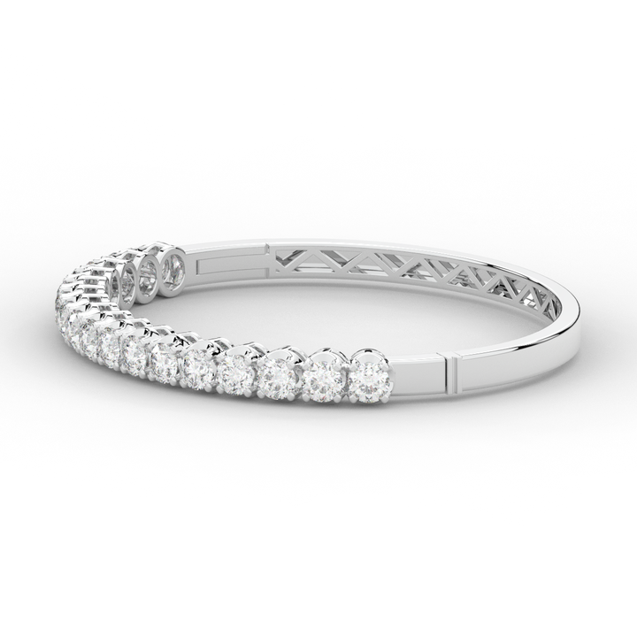 5.00CT.TW ROUND LAB DIAMOND BANGLE - Nazarelle