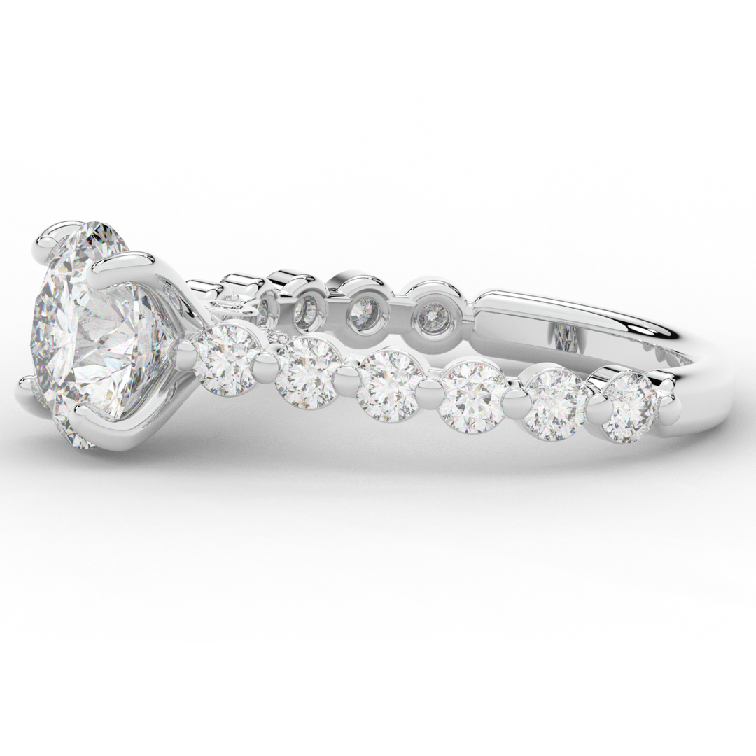 3.90CT.TW ROUND LAB DIAMOND ENGAGEMENT RING - Nazarelle