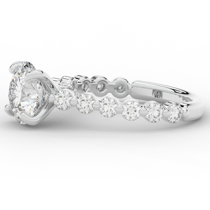 3.90CT.TW ROUND LAB DIAMOND ENGAGEMENT RING - Nazarelle