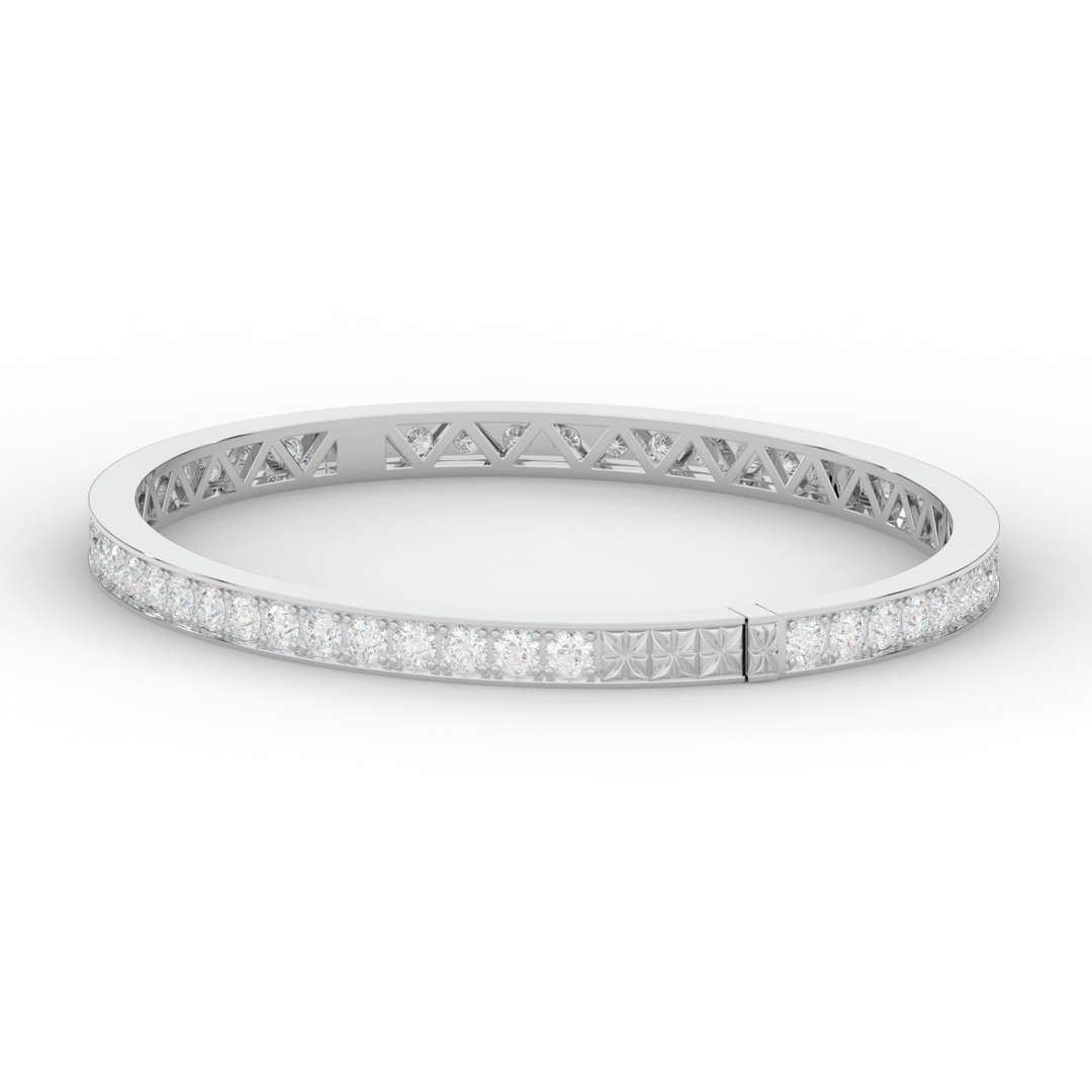 5.10CT.TW ROUND LAB DIAMOND BANGLE - Nazarelle