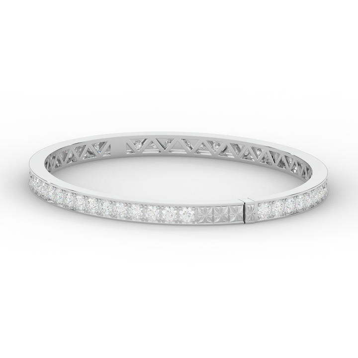 5.10CT.TW ROUND LAB DIAMOND BANGLE - Nazarelle
