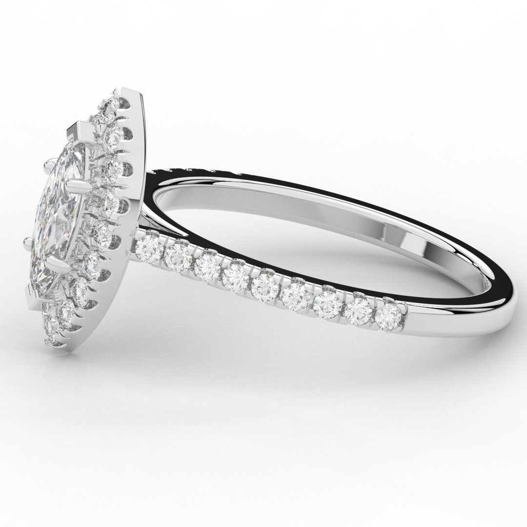 0.80CT.TW MARQUISE LAB DIAMOND HALO ENGAGEMENT RING - Nazarelle