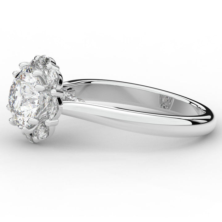 2.40CT.TW ROUND LAB DIAMOND HALO ENGAGEMENT RING - Nazarelle