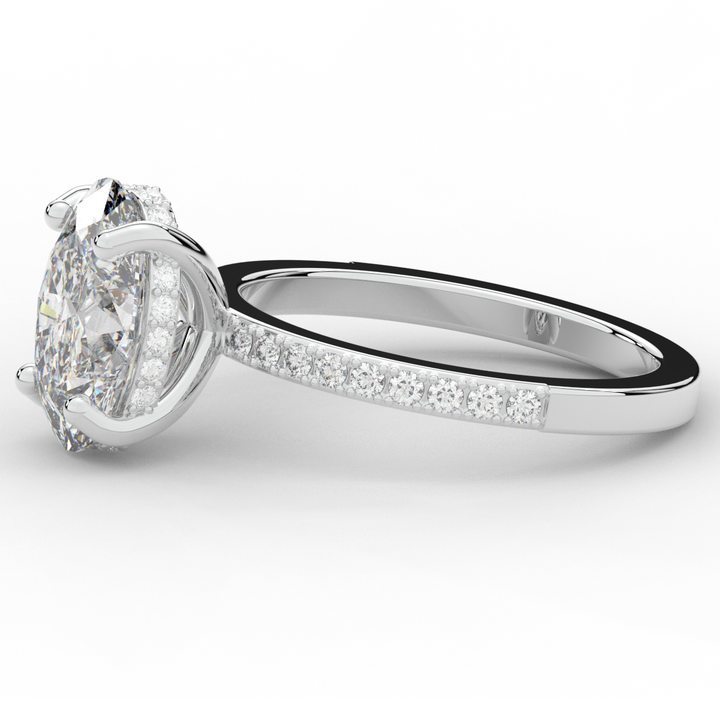 2.70CT.TW OVAL LAB DIAMOND SOLITAIRE ENGAGEMENT RING - Nazarelle