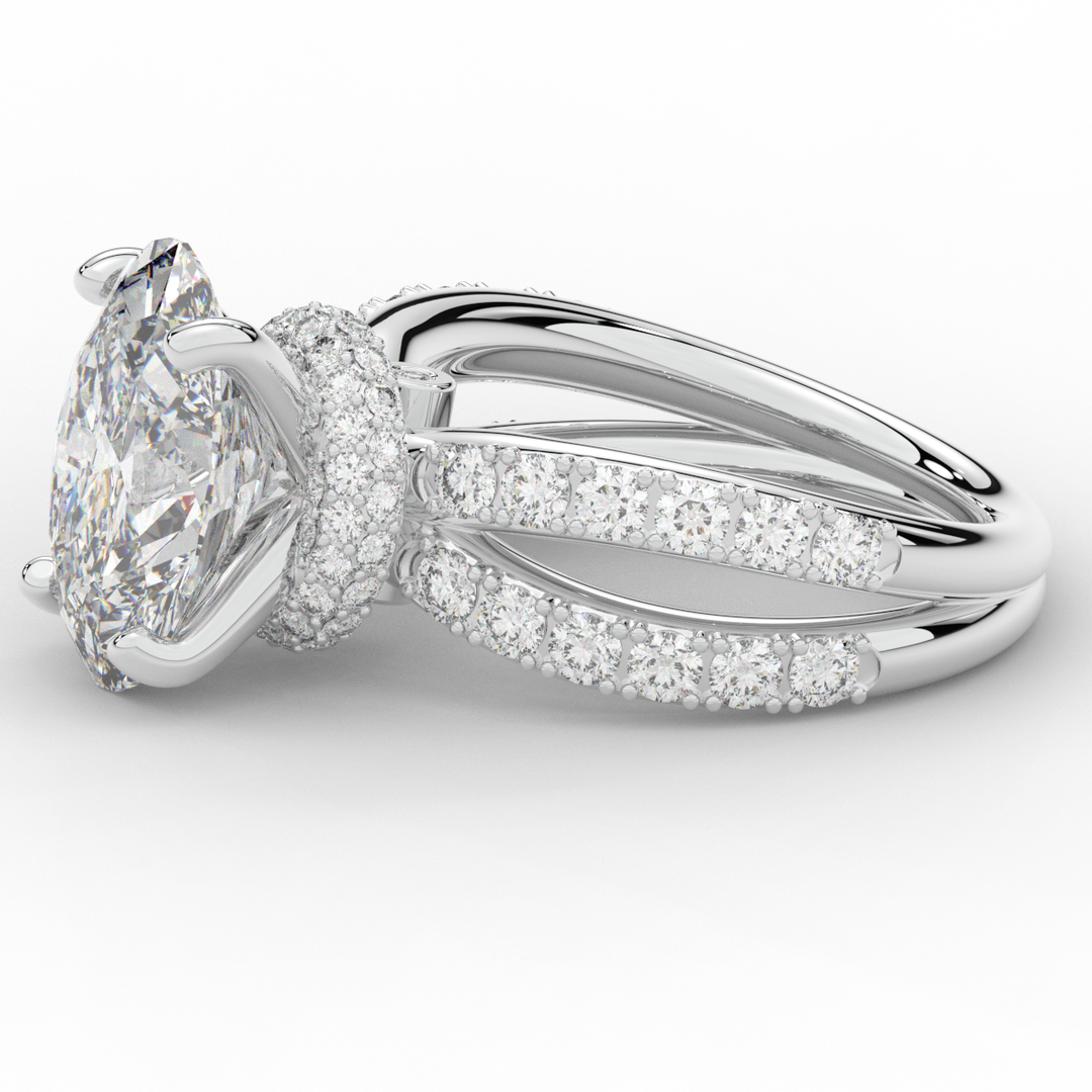 6.25CT.TW OVAL LAB DIAMOND ENGAGEMENT RING - Nazarelle
