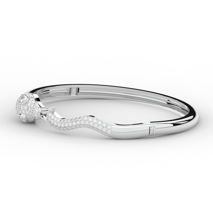2.00CT.TW ROUND AND PEAR LAB DIAMOND SNAKE BANGLE - Nazarelle