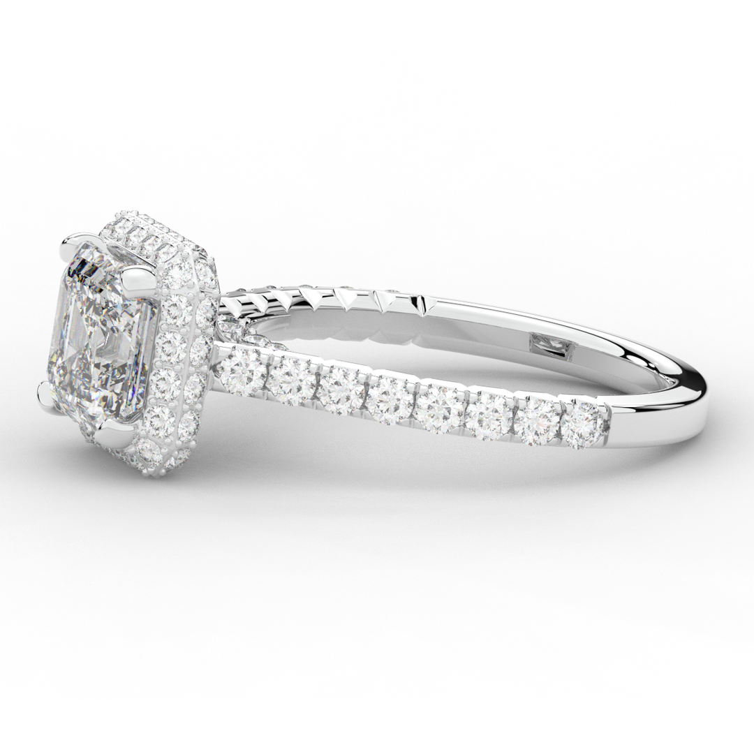 2.75CT.TW ASSCHER LAB DIAMOND HALO ENGAGEMENT RING - Nazarelle