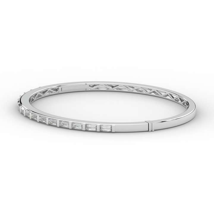 1.50CT.TW BAGUETTE LAB DIAMOND SHARED PRONG BANGLE - Nazarelle