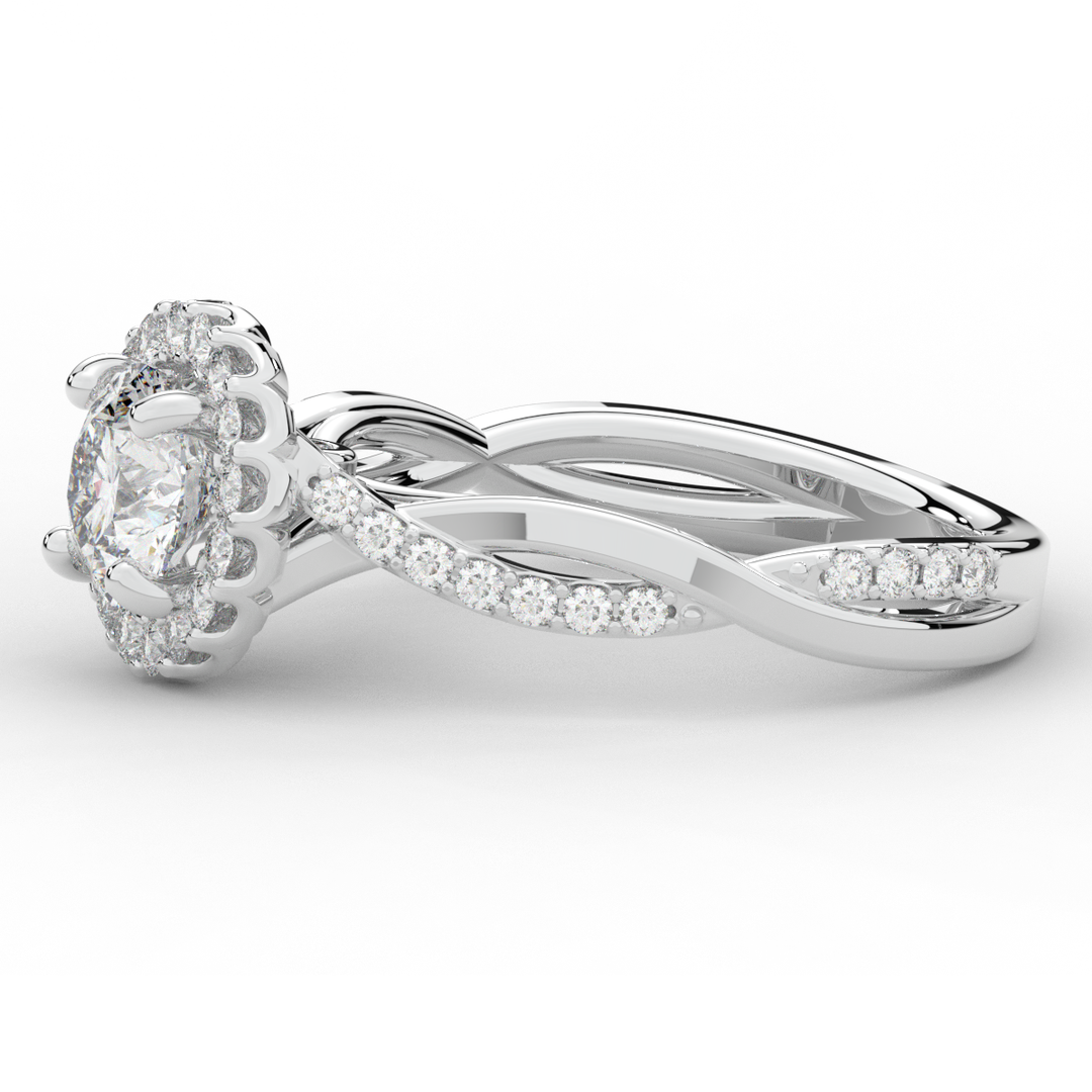 1.30CT.TW ROUND LAB DIAMOND ENGAGEMENT RING - Nazarelle