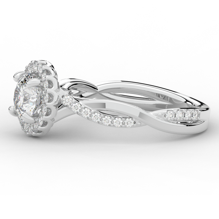 1.30CT.TW ROUND LAB DIAMOND ENGAGEMENT RING - Nazarelle