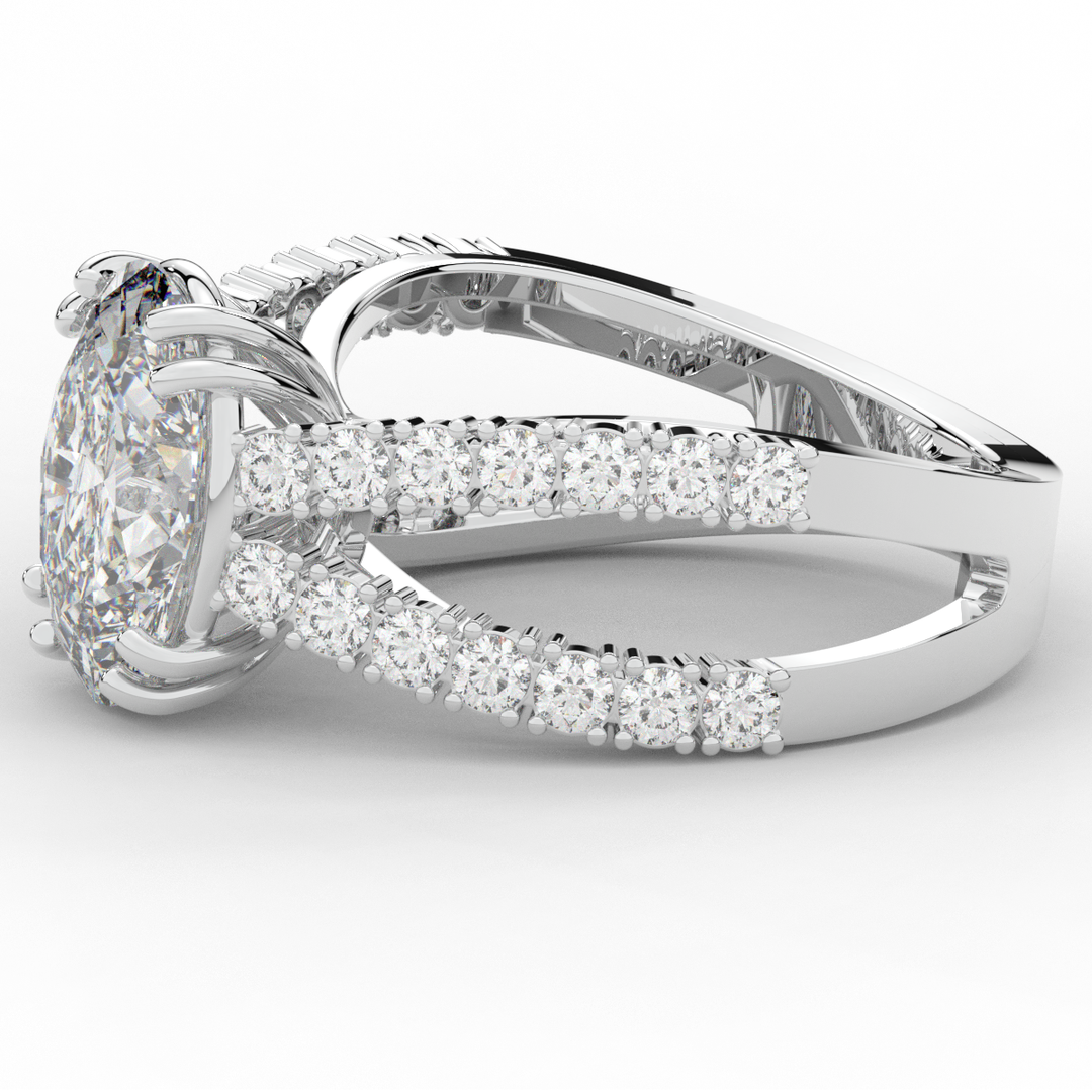 3.75CT.TW OVAL LAB DIAMOND SPLIT BAND ENGAGEMENT RING - Nazarelle