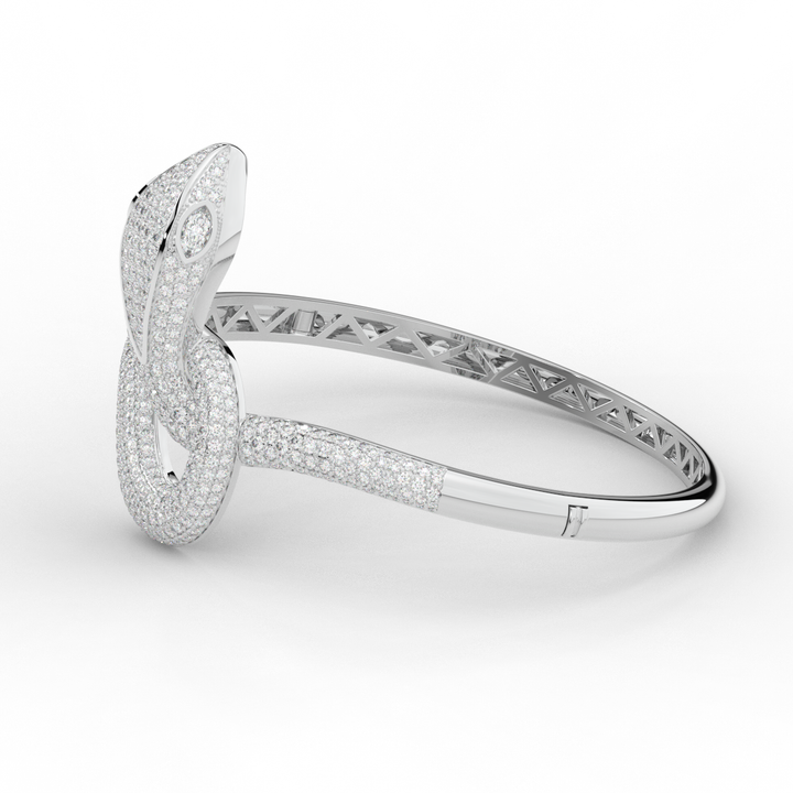 4.90CT.TW ROUND AND PEAR LAB DIAMOND SNAKE BANGLE - Nazarelle