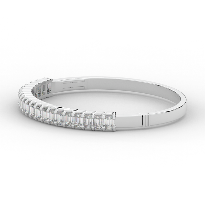 6.50CT.TW EMERALD CUT LAB DIAMOND BANGLE - Nazarelle