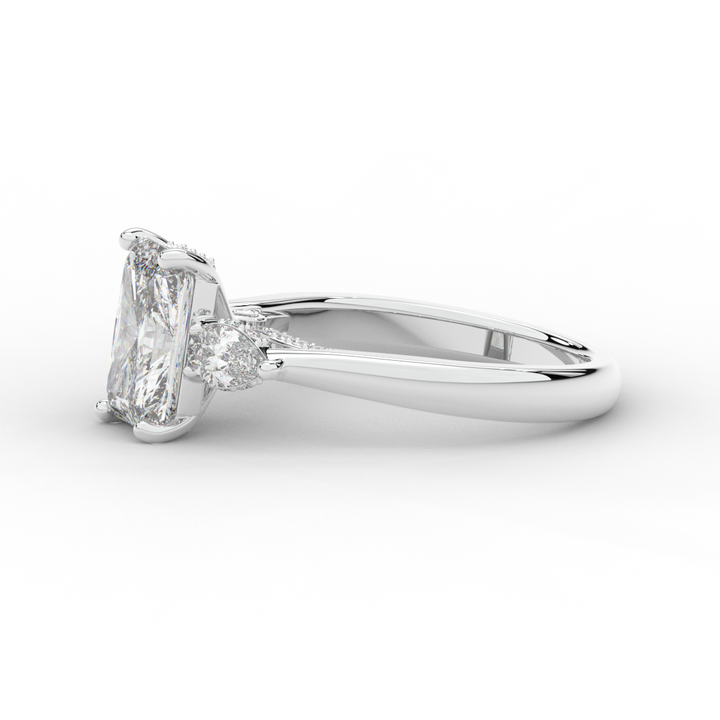 2.40CT.TW RADIANT LAB DIAMOND 3 STONE ENGAGEMENT RING - Nazarelle