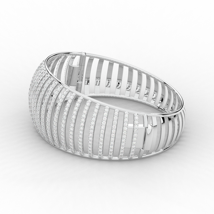 4.00CT.TW ROUND LAB DIAMOND BANGLE - Nazarelle