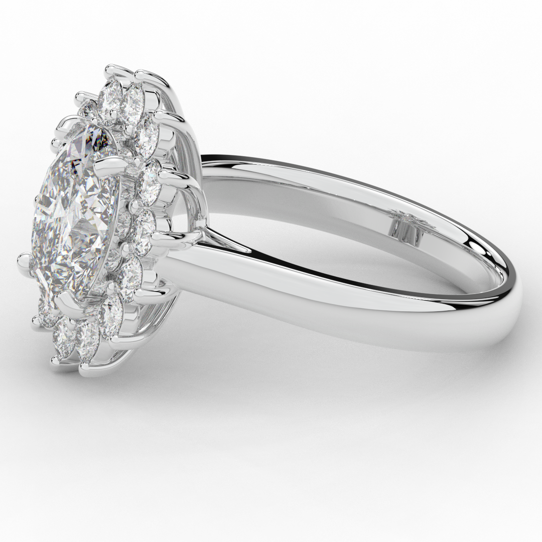 2.65CT.TW OVAL LAB DIAMOND HALO ENGAGEMENT RING - Nazarelle