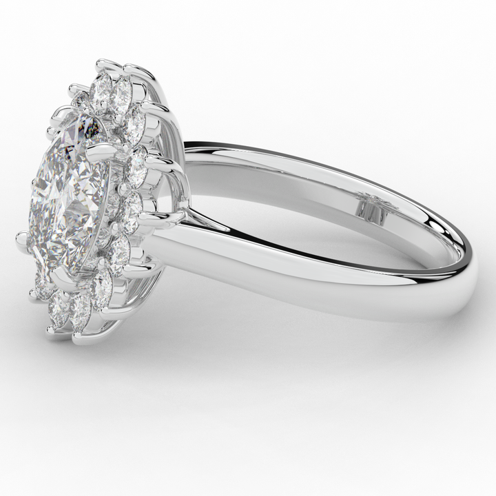 2.65CT.TW OVAL LAB DIAMOND HALO ENGAGEMENT RING - Nazarelle