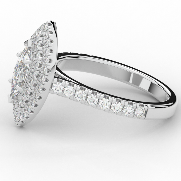 1.00CT.TW MARQUISE LAB DIAMOND HALO ENGAGEMENT RING - Nazarelle