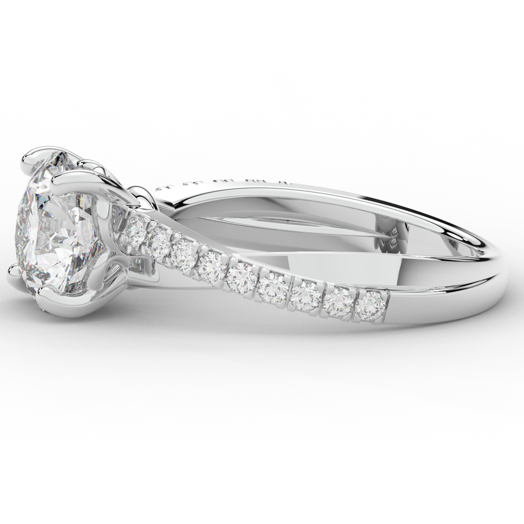 2.20CT.TW ROUND LAB DIAMOND TWISTBAND ENGAGEMENT RING - Nazarelle