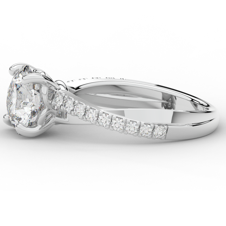 2.20CT.TW ROUND LAB DIAMOND TWISTBAND ENGAGEMENT RING - Nazarelle