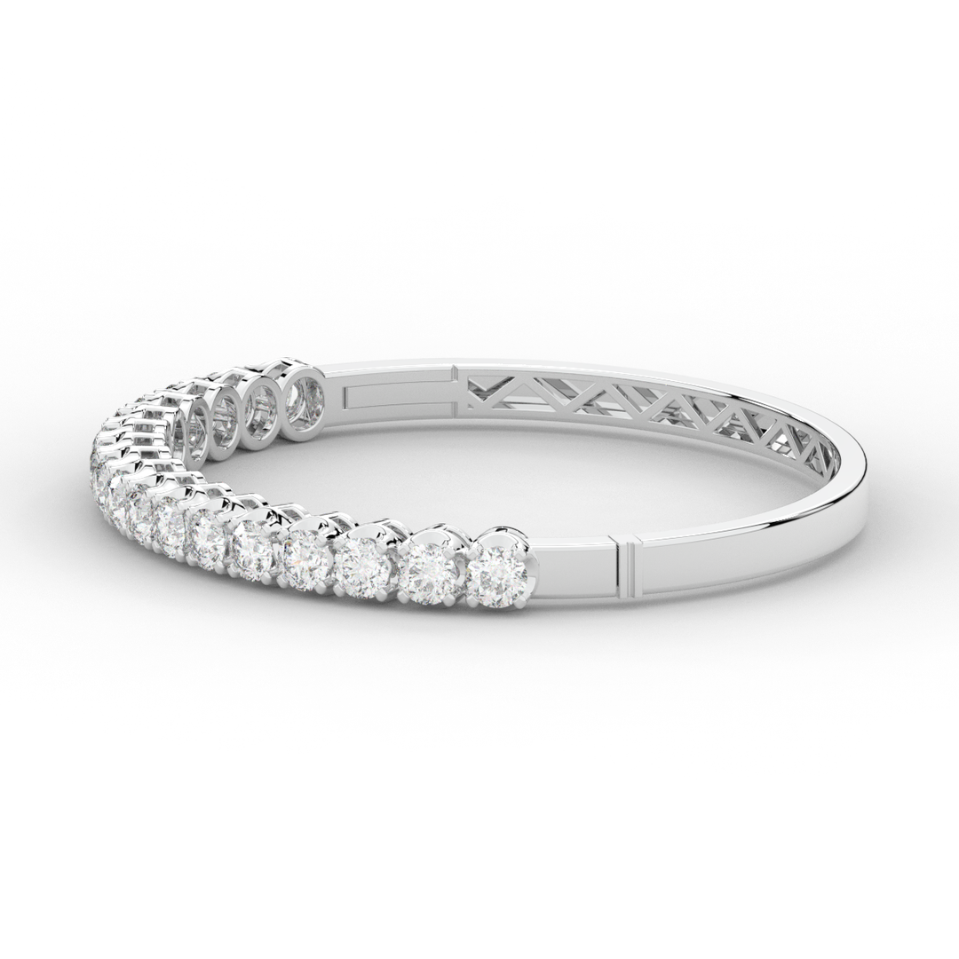 5.00CT.TW ROUND LAB DIAMOND BANGLE - Nazarelle