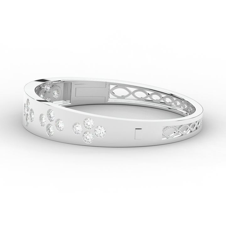 4.10CT.TW ROUND LAB DIAMOND BEZEL SET BANGLE - Nazarelle