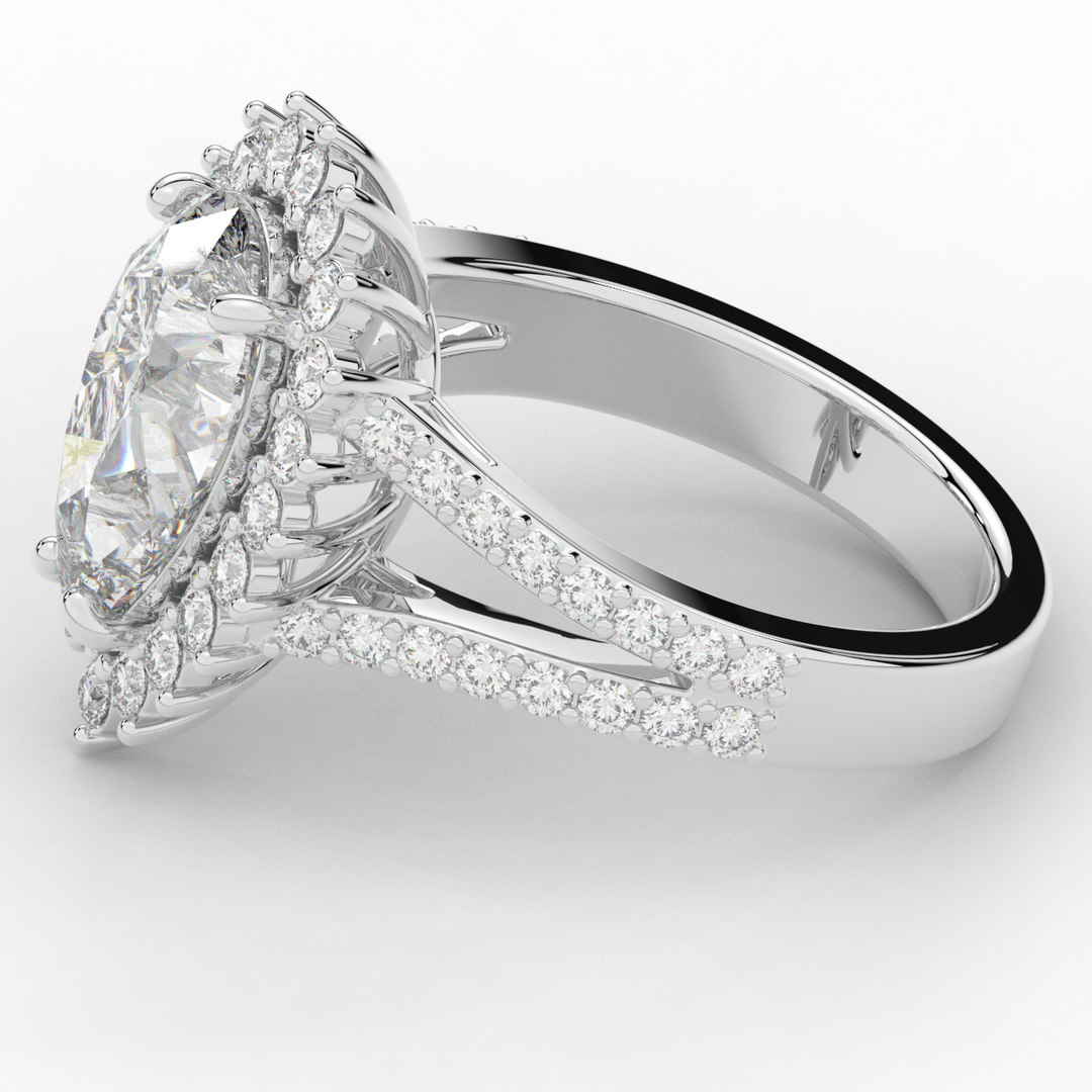 3.60CT.TW ROUND LAB DIAMOND ENGAGEMENT RING - Nazarelle