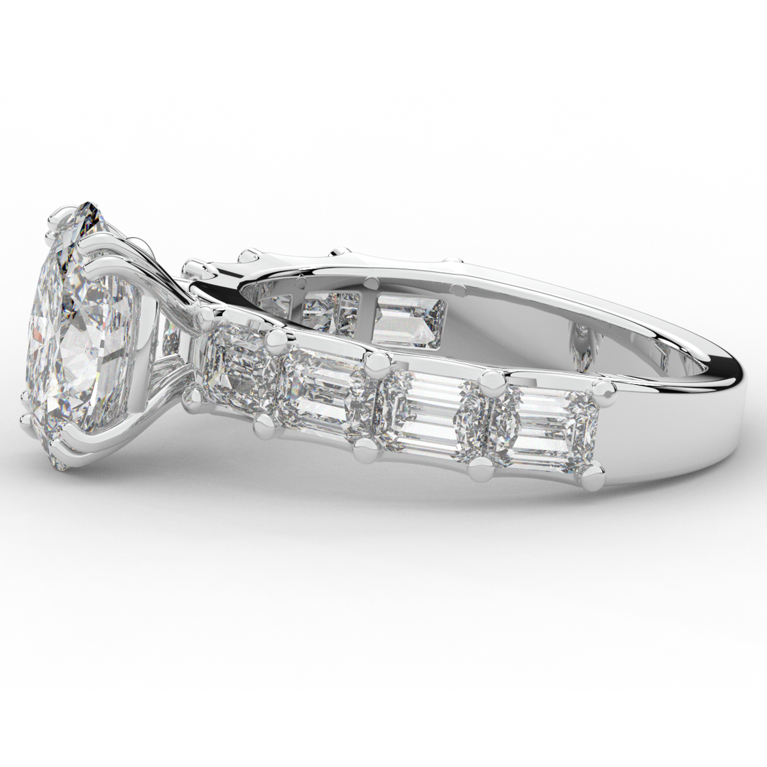 3.75CT.TW OVAL LAB DIAMOND SOLITAIRE ENGAGEMENT RING - Nazarelle
