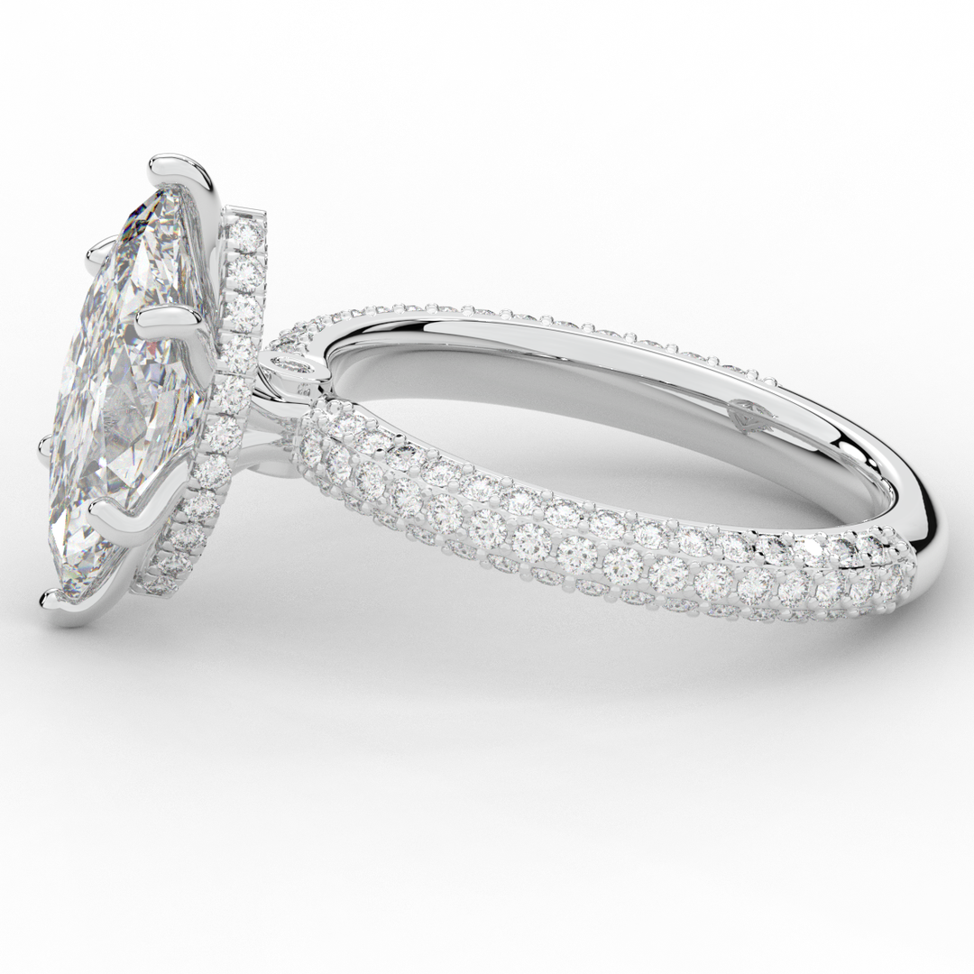 2.60CT.TW MARQUISE LAB DIAMOND ENGAGEMENT RING - Nazarelle