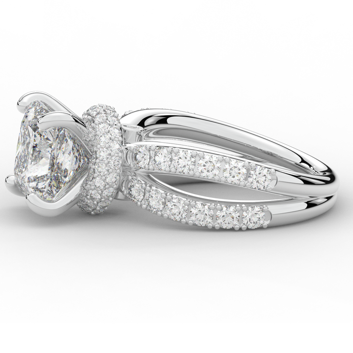 5.25CT.TW PRINCESS LAB DIAMOND ENGAGEMENT RING - Nazarelle