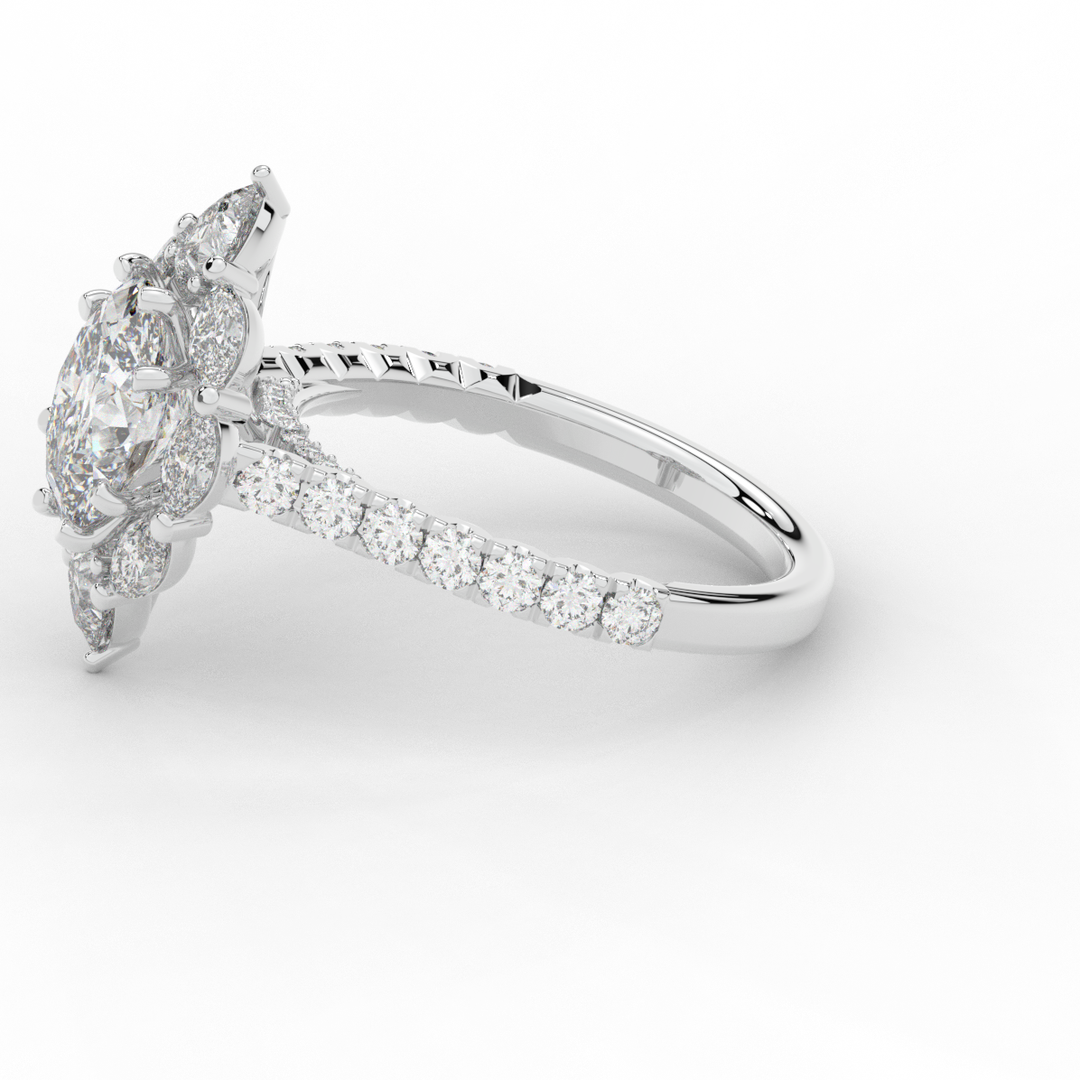 2.75CT.TW OVAL LAB DIAMOND HALO ENGAGEMENT RING - Nazarelle