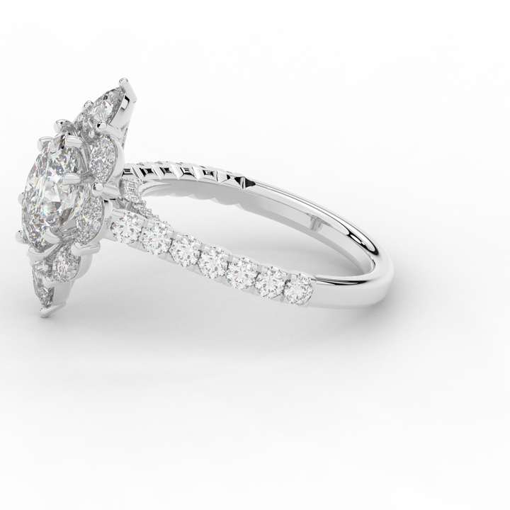 2.75CT.TW OVAL LAB DIAMOND HALO ENGAGEMENT RING - Nazarelle