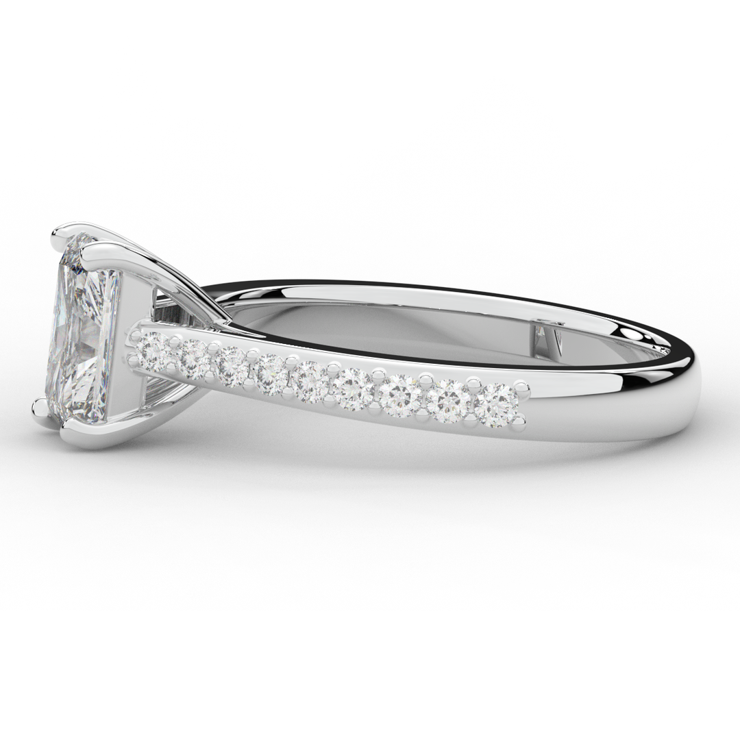 1.25CT.TW RADIANT LAB DIAMOND SOLITAIRE ENGAGEMENT RING - Nazarelle