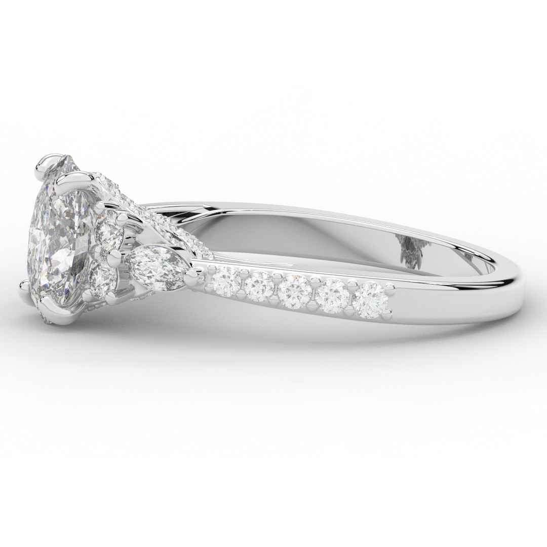 1.35CT.TW OVAL LAB DIAMOND ENGAGEMENT RING - Nazarelle