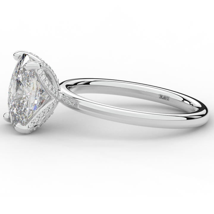 3.10CT.TW CUSHION LAB DIAMOND ENGAGEMENT RING - Nazarelle