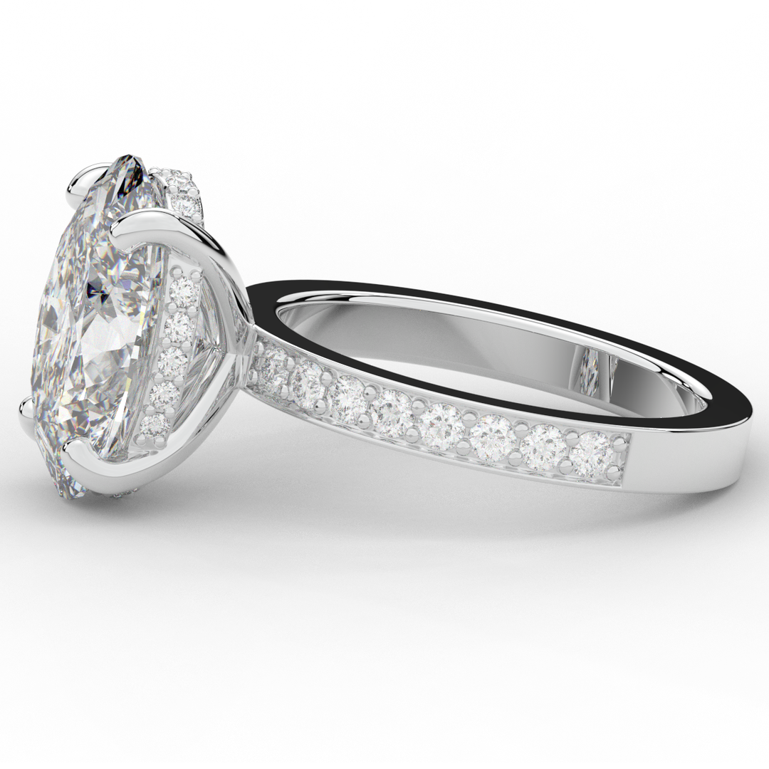 4.30CT.TW OVAL LAB DIAMOND BAND ENGAGEMENT RING - Nazarelle