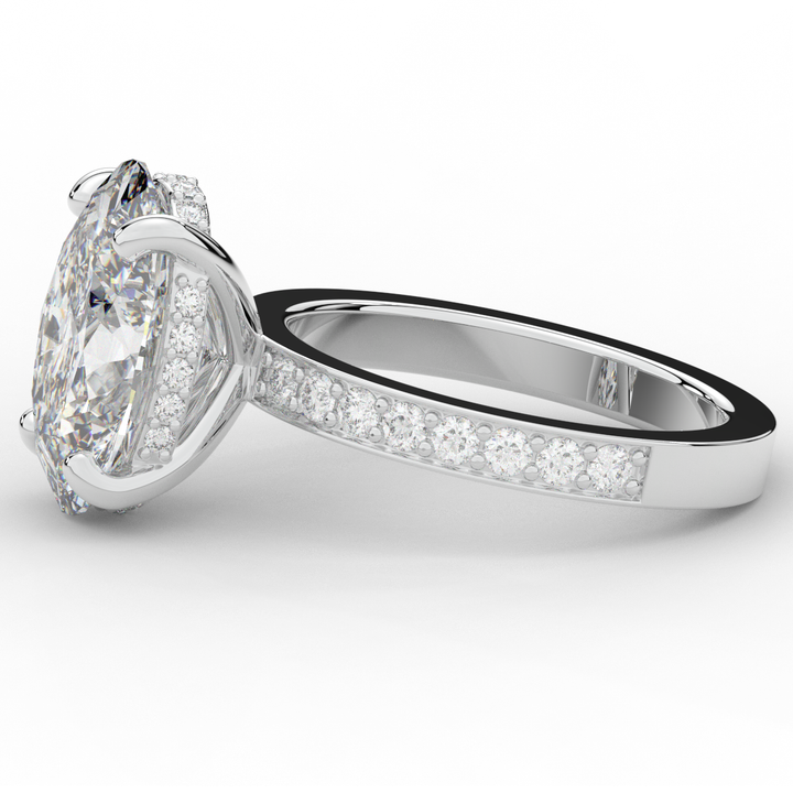 4.30CT.TW OVAL LAB DIAMOND BAND ENGAGEMENT RING - Nazarelle