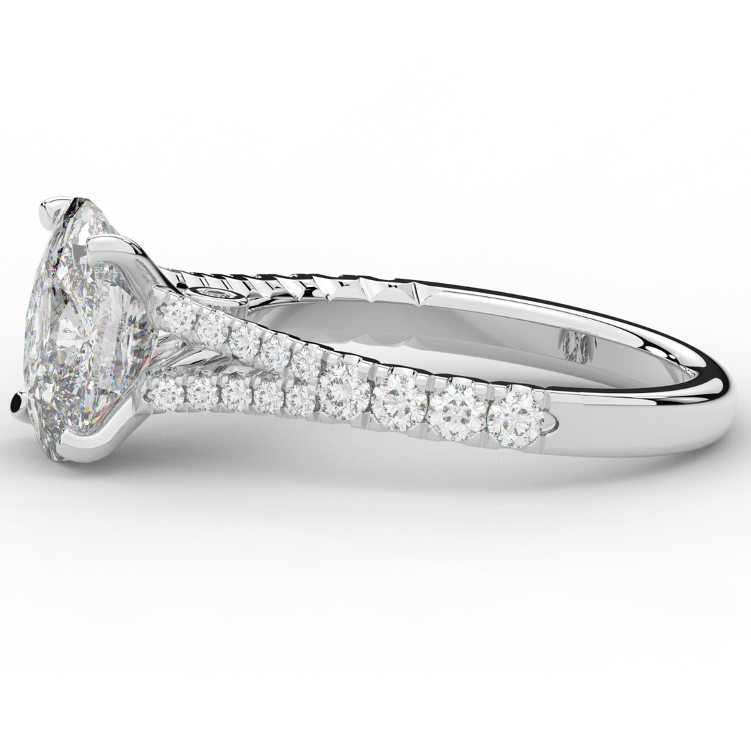 3.45CT.TW CUSHION LAB DIAMOND ENGAGEMENT RING - Nazarelle